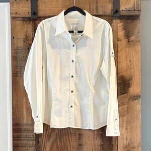 Liz Claiborne White Button Down Shirt- NWOT